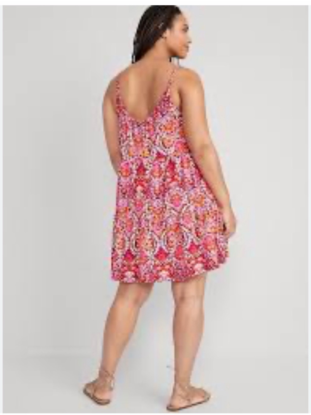 Old Navy Pink & Orange Floral Scoop Neck Tunic